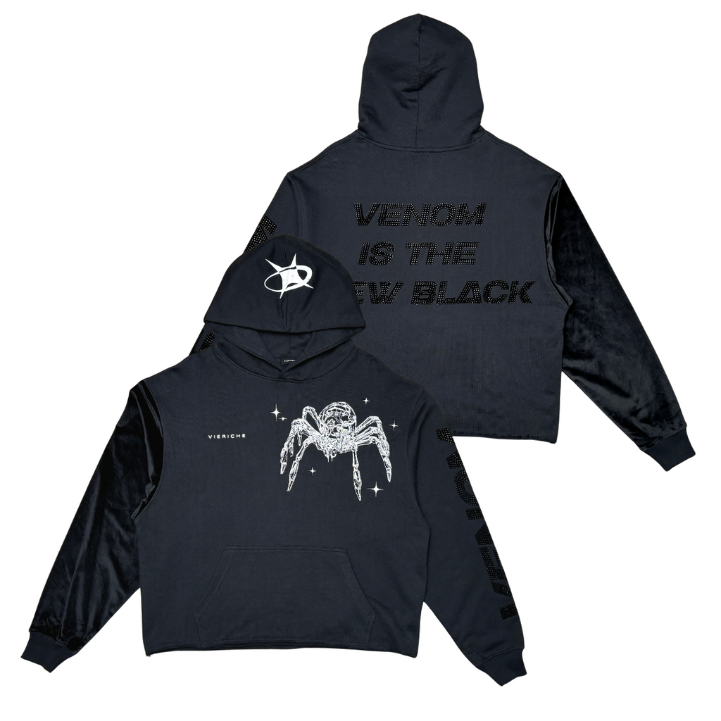 Venom biker cropped hoodie