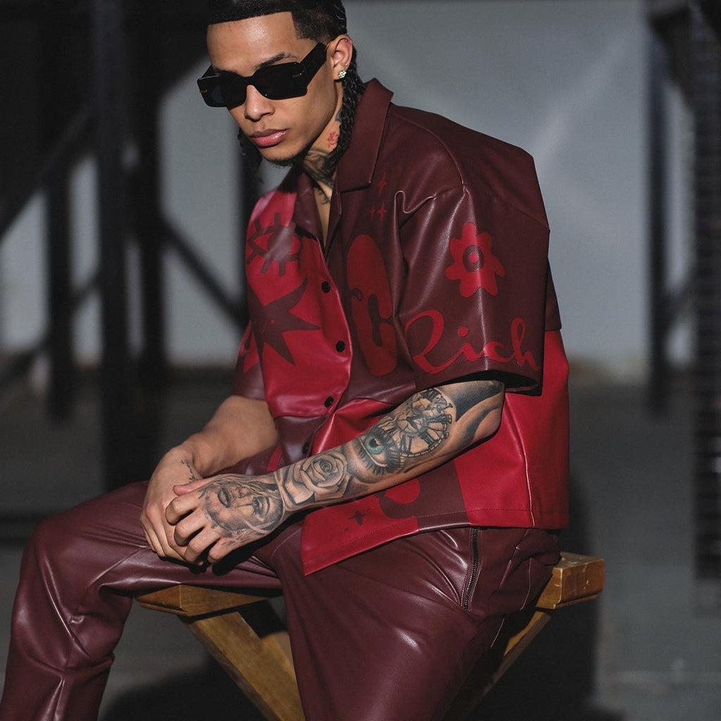 Tribal colorblock button up