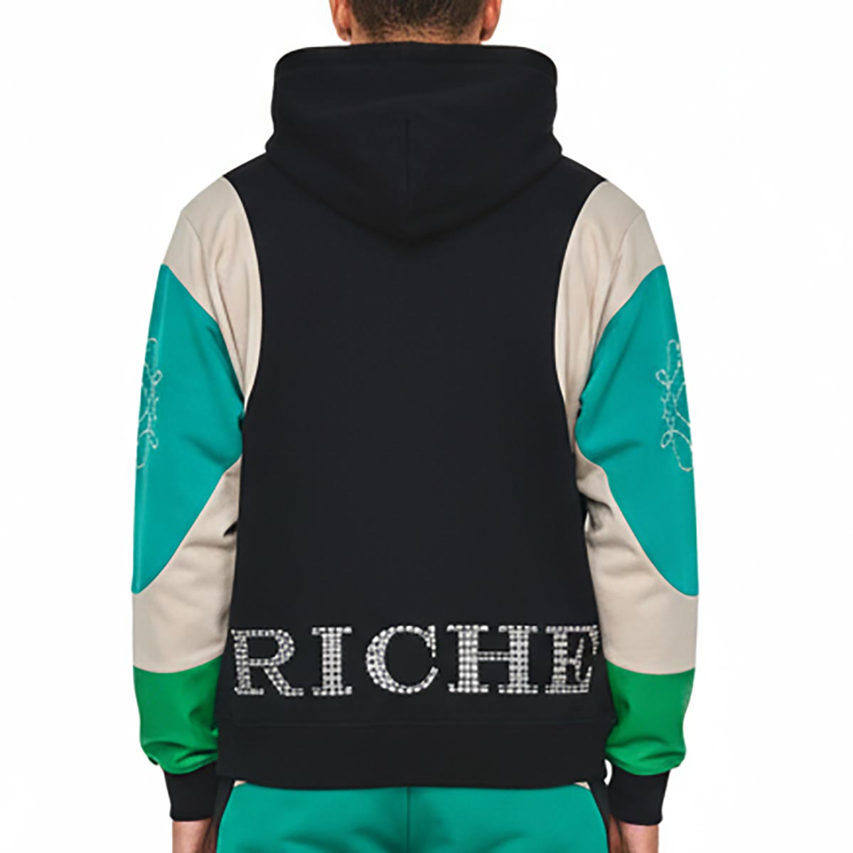 Embossed v hoodie