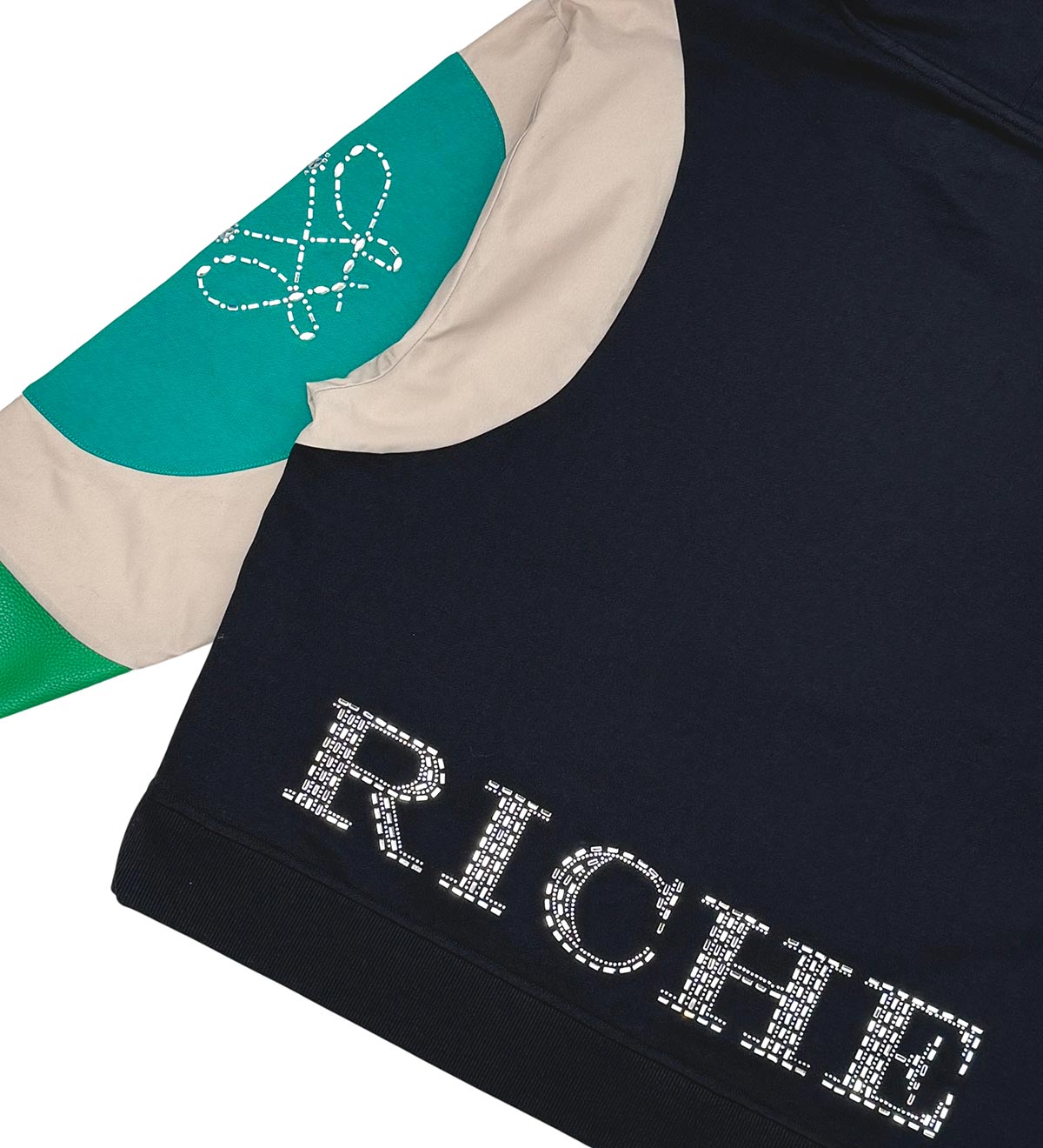 Embossed v hoodie