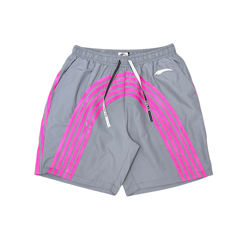 5 stripe nylon short set