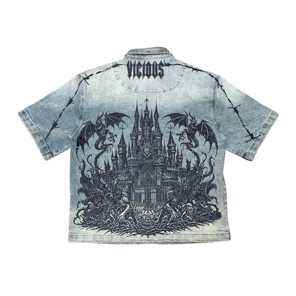 Dragon crest denim shirt